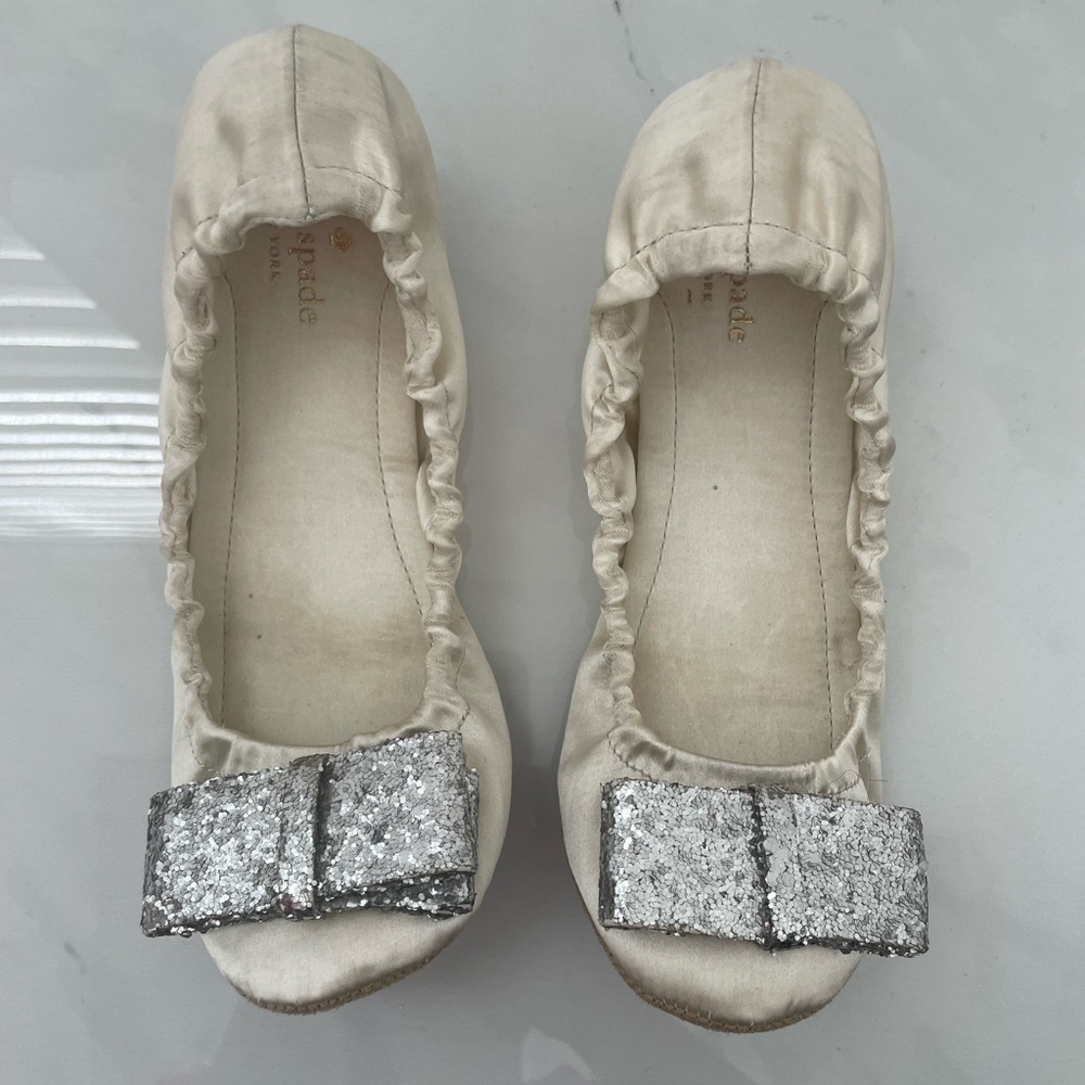 Kate Spade Ivory Bow Slippers shoe